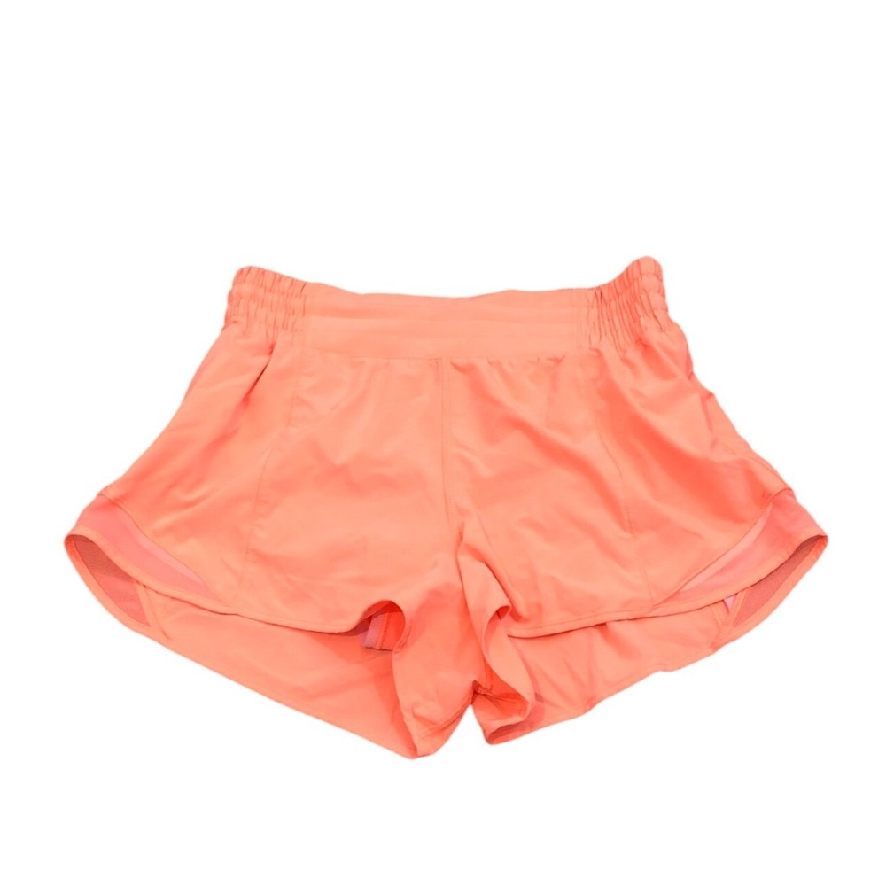 Lululemon Hotty Hot High-Rise Short Women 6 Coral Orange 2.5 Inch Inseam Lined